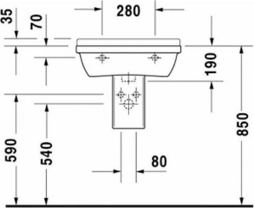 Полупьедестал Duravit Starck 3 0865150000 - duravit shop
