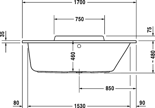 Акриловая ванна 170х75 Duravit DuraStyle 700297000000000 - duravit shop