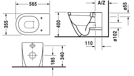 Приставной унитаз Duravit Starck 2 0162090000 - duravit shop