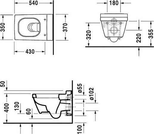 Унитаз подвесной Duravit 2 Nd Floor 2220090000 - duravit shop