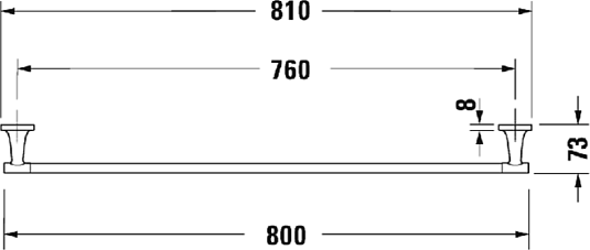 Полотенцедержатель Duravit Starck t 0099434600 80 черный матовый - duravit shop