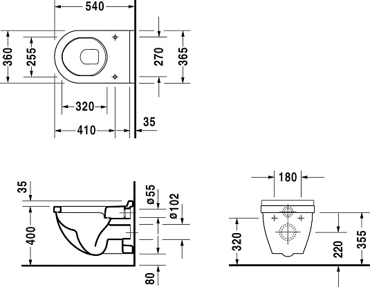 Унитаз подвесной Duravit Starck 3 2200090000 - duravit shop