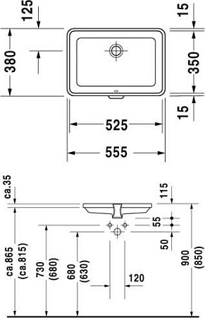 Раковина под столешницу 55 см Duravit 2Nd Floor 0316530000 - duravit shop