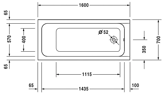 Акриловая ванна Duravit D-Code 700096000000000 белый - duravit shop