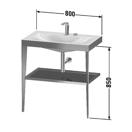 Раковина Duravit XViu XV4715OB285 белый, черный - duravit shop