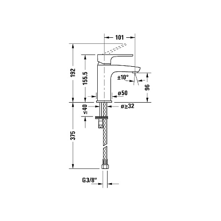 Смеситель для раковины Duravit B.1 B11010002010, хром - duravit shop