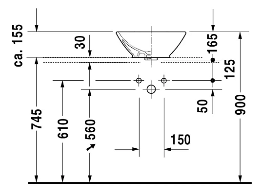 Раковина накладная Duravit Bacino 333420000 белый - duravit shop