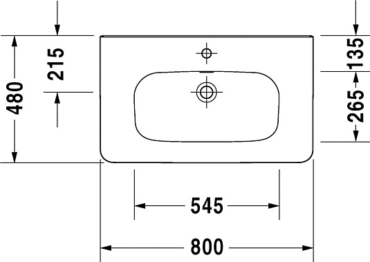 Раковина 80 см Duravit DuraStyle 232080 - duravit shop