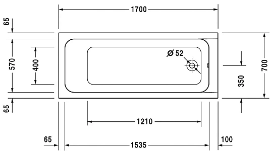 Акриловая ванна Duravit D-Code 700098000000000 белый - duravit shop