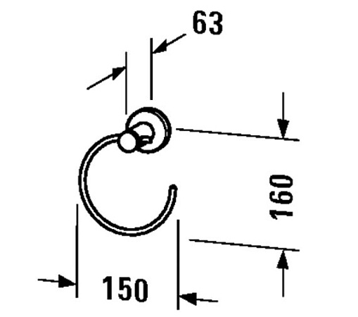 Полотенцедержатель кольцо Duravit  D-code 0099211000 - duravit shop