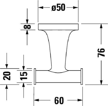 Крючок Duravit Starck T 0099301000 двойной, хром - duravit shop